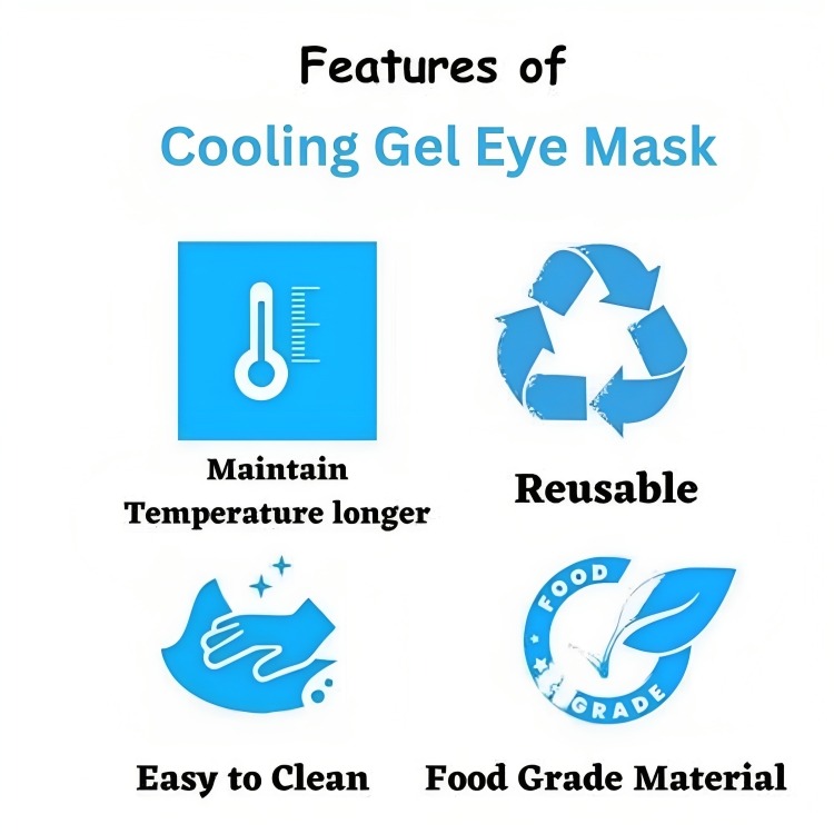Healthtrek Cooling Gel Eye Mask For Dark Circles, Puffiness & Relaxation (Pack Of 1, Regular Size)